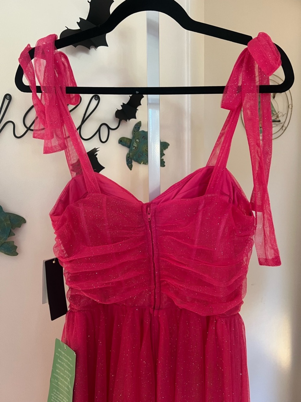 NEW City Triangle Hot Pink Shimmery Prom Wedding Party Formal Ball Gown Dress 9 - Picture 4 of 12